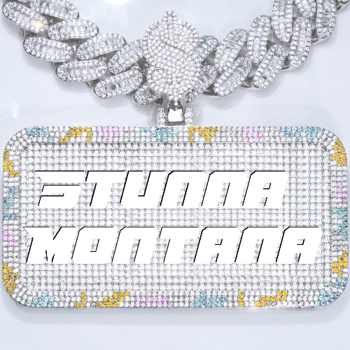 CUSTOM LETTER NECKLACE 3D COLORFUL SQUARE