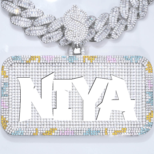 CUSTOM LETTER NECKLACE 3D COLORFUL SQUARE