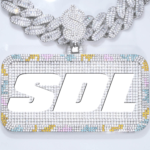 CUSTOM LETTER NECKLACE 3D COLORFUL SQUARE