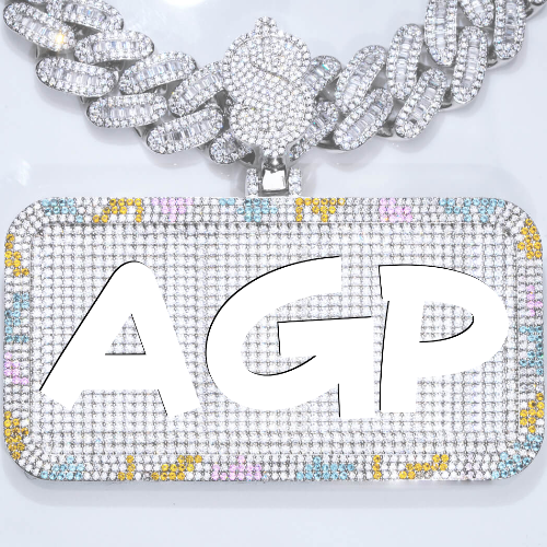CUSTOM LETTER NECKLACE 3D COLORFUL SQUARE