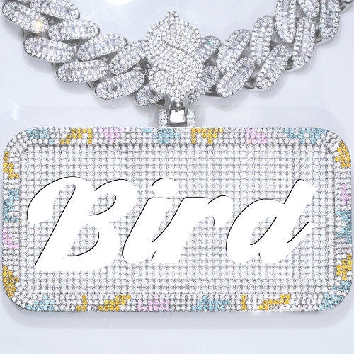 CUSTOM LETTER NECKLACE 3D COLORFUL SQUARE