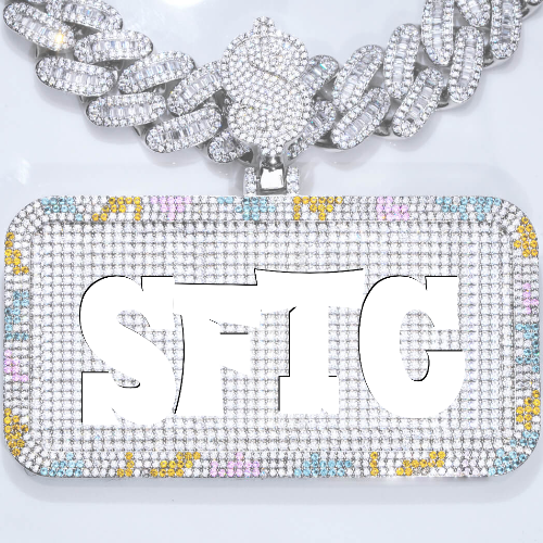 CUSTOM LETTER NECKLACE 3D COLORFUL SQUARE