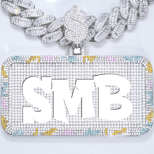 CUSTOM LETTER NECKLACE 3D COLORFUL SQUARE