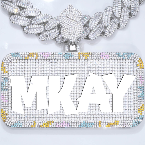 CUSTOM LETTER NECKLACE 3D COLORFUL SQUARE