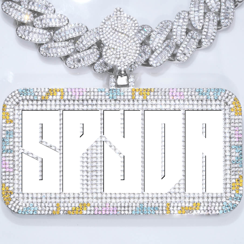 CUSTOM LETTER NECKLACE 3D COLORFUL SQUARE