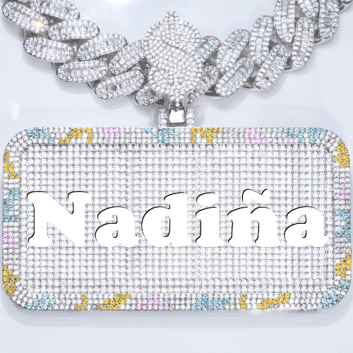 CUSTOM LETTER NECKLACE 3D COLORFUL SQUARE