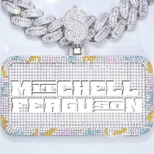 CUSTOM LETTER NECKLACE 3D COLORFUL SQUARE