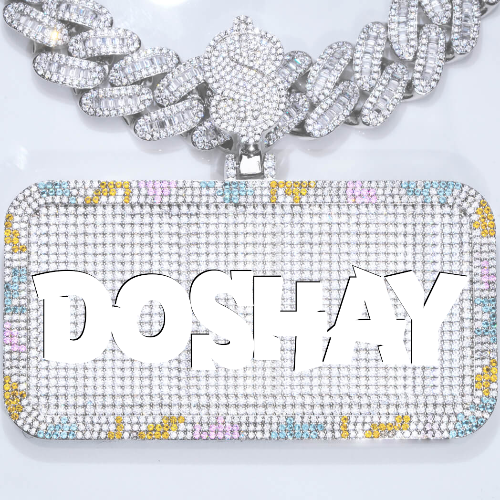 CUSTOM LETTER NECKLACE 3D COLORFUL SQUARE