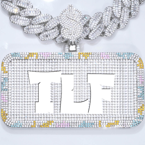 CUSTOM LETTER NECKLACE 3D COLORFUL SQUARE