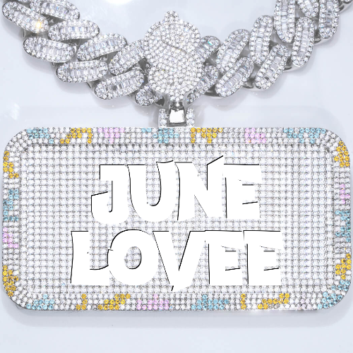 CUSTOM LETTER NECKLACE 3D COLORFUL SQUARE