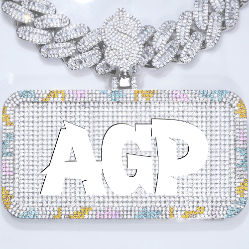CUSTOM LETTER NECKLACE 3D COLORFUL SQUARE