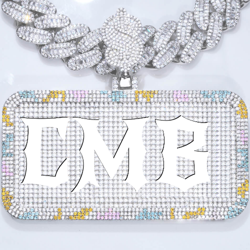 CUSTOM LETTER NECKLACE 3D COLORFUL SQUARE