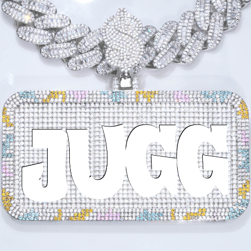 CUSTOM LETTER NECKLACE 3D COLORFUL SQUARE