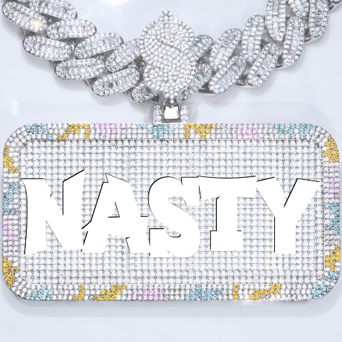 CUSTOM LETTER NECKLACE 3D COLORFUL SQUARE