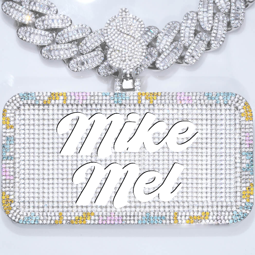CUSTOM LETTER NECKLACE 3D COLORFUL SQUARE