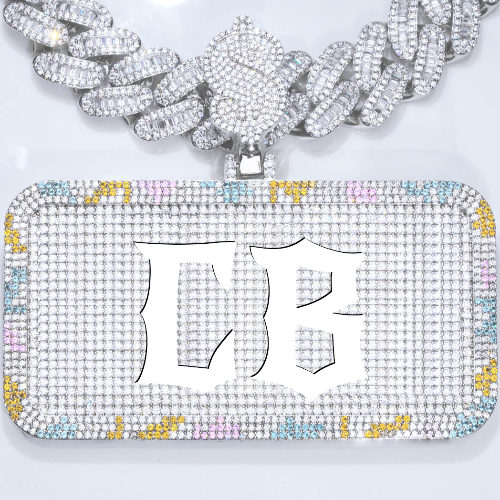 CUSTOM LETTER NECKLACE 3D COLORFUL SQUARE