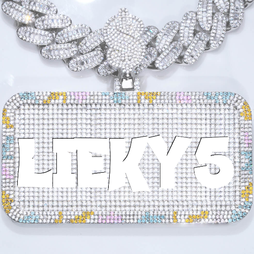 CUSTOM LETTER NECKLACE 3D COLORFUL SQUARE