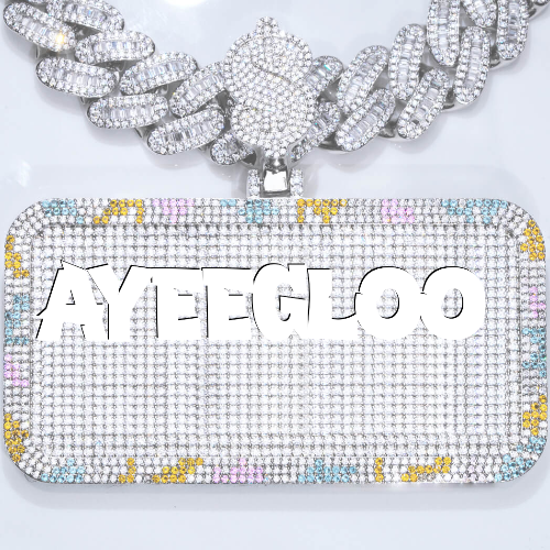 CUSTOM LETTER NECKLACE 3D COLORFUL SQUARE