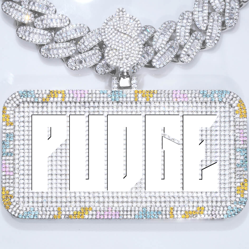 CUSTOM LETTER NECKLACE 3D COLORFUL SQUARE