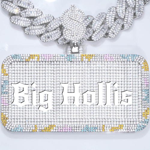 CUSTOM LETTER NECKLACE 3D COLORFUL SQUARE