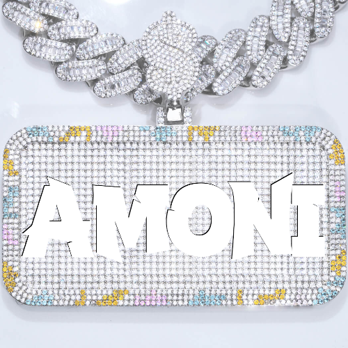 CUSTOM LETTER NECKLACE 3D COLORFUL SQUARE