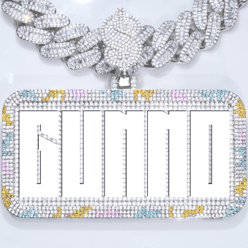 CUSTOM LETTER NECKLACE 3D COLORFUL SQUARE