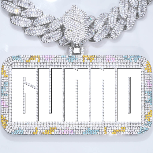 CUSTOM LETTER NECKLACE 3D COLORFUL SQUARE