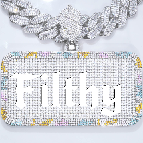 CUSTOM LETTER NECKLACE 3D COLORFUL SQUARE