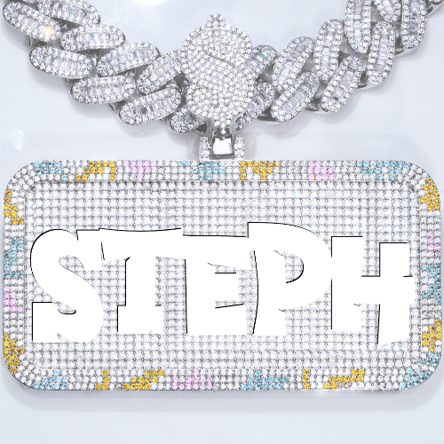CUSTOM LETTER NECKLACE 3D COLORFUL SQUARE