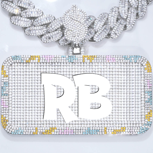 CUSTOM LETTER NECKLACE 3D COLORFUL SQUARE