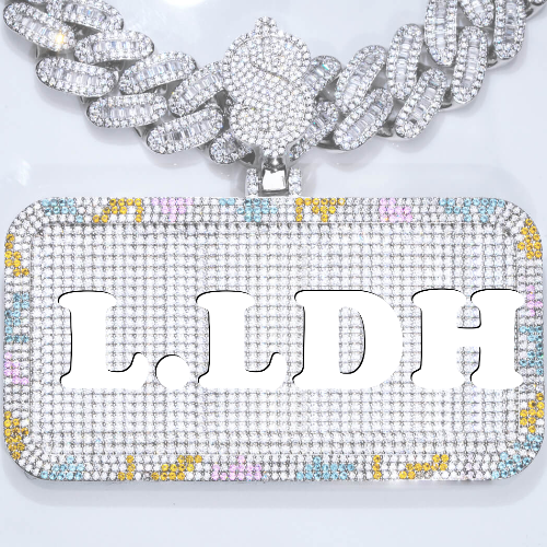 CUSTOM LETTER NECKLACE 3D COLORFUL SQUARE