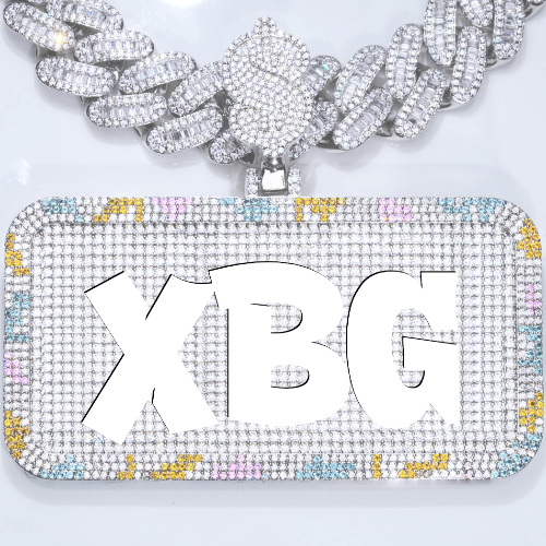CUSTOM LETTER NECKLACE 3D COLORFUL SQUARE