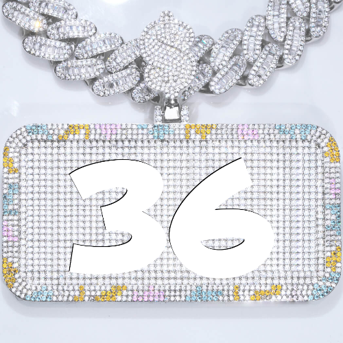 CUSTOM LETTER NECKLACE 3D COLORFUL SQUARE