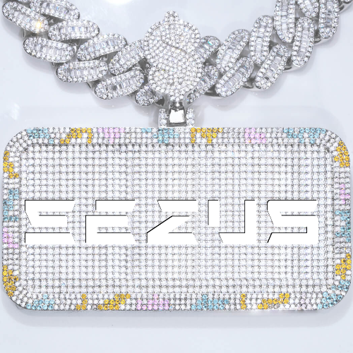 CUSTOM LETTER NECKLACE 3D COLORFUL SQUARE