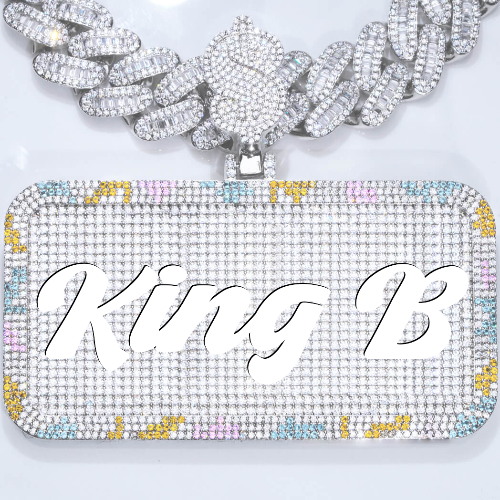 CUSTOM LETTER NECKLACE 3D COLORFUL SQUARE