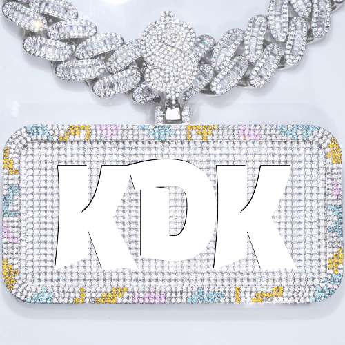 CUSTOM LETTER NECKLACE 3D COLORFUL SQUARE