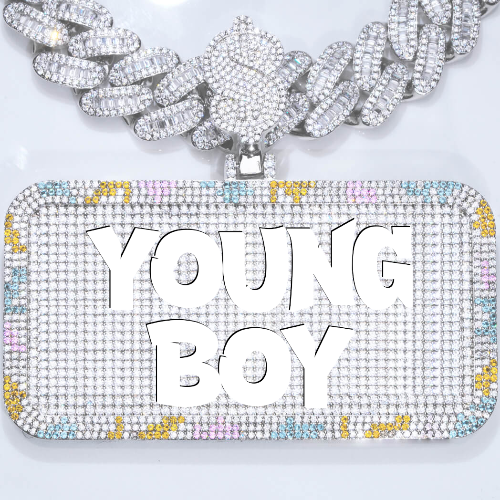 CUSTOM LETTER NECKLACE 3D COLORFUL SQUARE