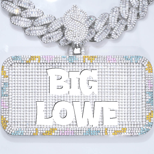 CUSTOM LETTER NECKLACE 3D COLORFUL SQUARE