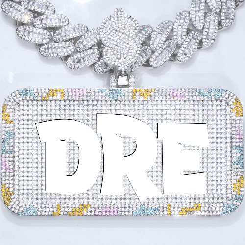 CUSTOM LETTER NECKLACE 3D COLORFUL SQUARE