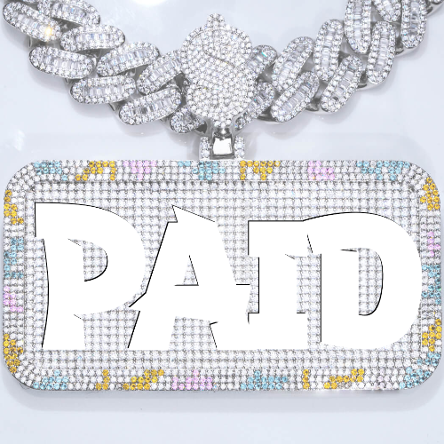 CUSTOM LETTER NECKLACE 3D COLORFUL SQUARE