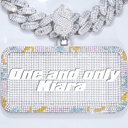 CUSTOM LETTER NECKLACE 3D COLORFUL SQUARE