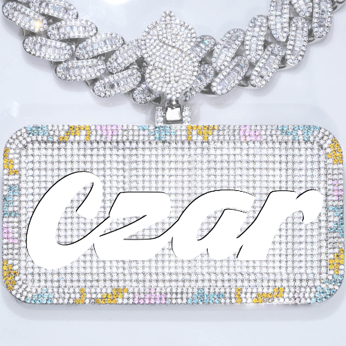 CUSTOM LETTER NECKLACE 3D COLORFUL SQUARE