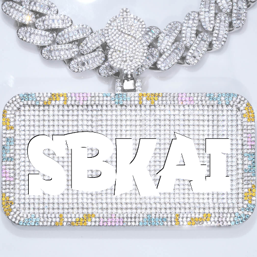 CUSTOM LETTER NECKLACE 3D COLORFUL SQUARE
