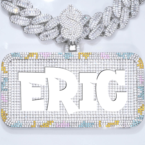 CUSTOM LETTER NECKLACE 3D COLORFUL SQUARE