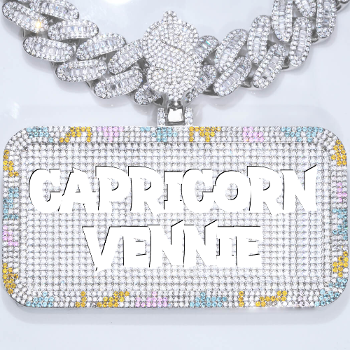 CUSTOM LETTER NECKLACE 3D COLORFUL SQUARE