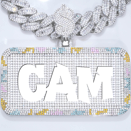 CUSTOM LETTER NECKLACE 3D COLORFUL SQUARE