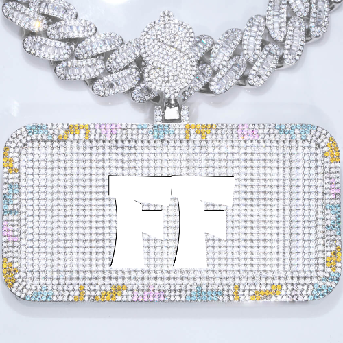 CUSTOM LETTER NECKLACE 3D COLORFUL SQUARE