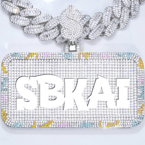 CUSTOM LETTER NECKLACE 3D COLORFUL SQUARE