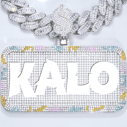 CUSTOM LETTER NECKLACE 3D COLORFUL SQUARE