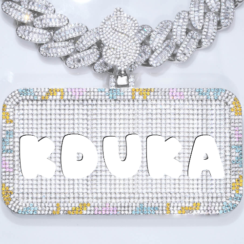 CUSTOM LETTER NECKLACE 3D COLORFUL SQUARE